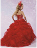 Luxury Beaded Organza Halter Neck Long Flower Girl Dress With Train